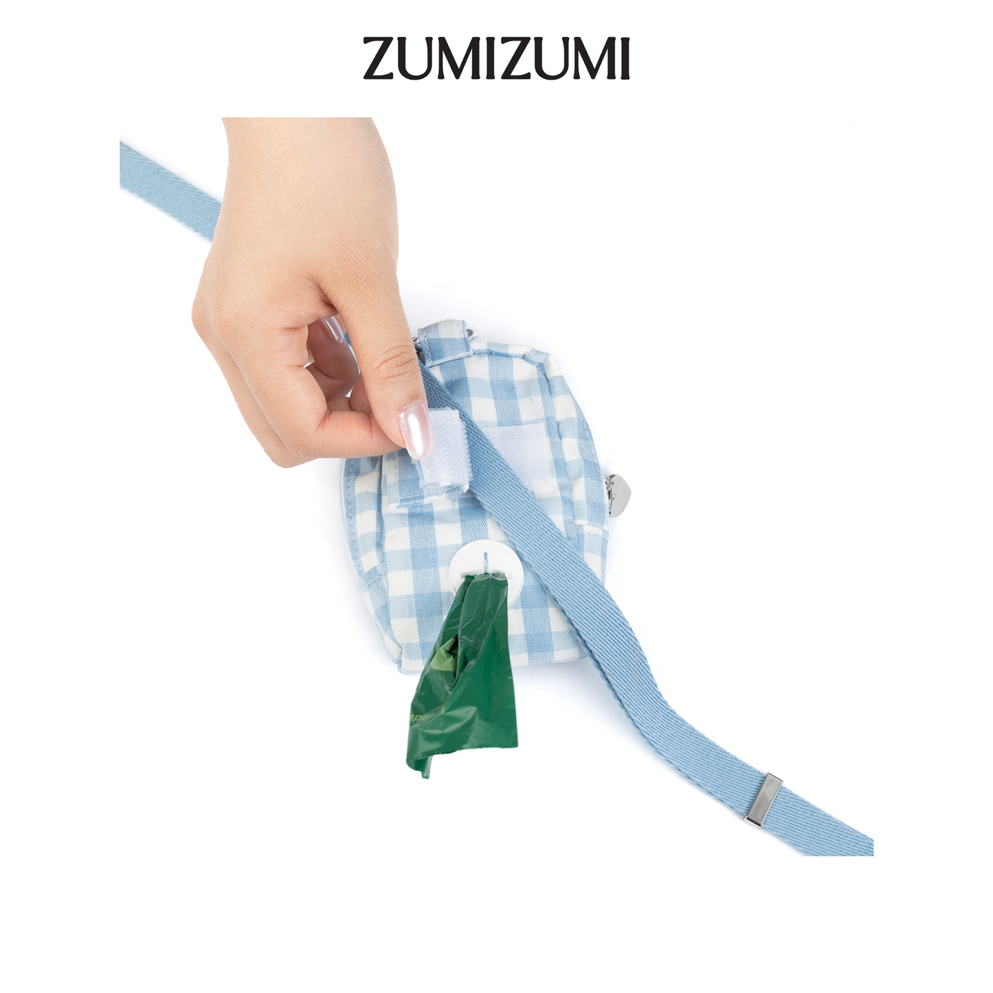 Chelsea Dispensers Walking Pouch -- Blue Gingham