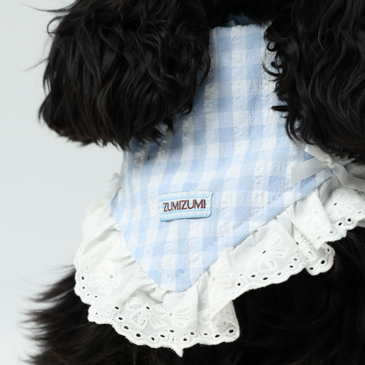 JAM Lace Bandana -- Blue Gingham