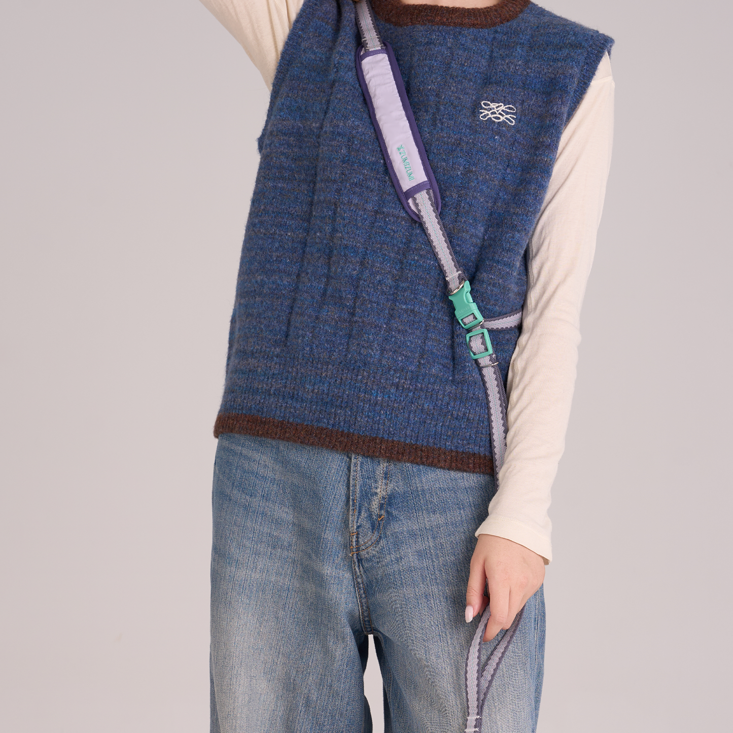 Taro Biscuit Hands-free Leash -- Lavender / Navy / Mint Green