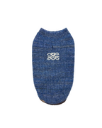 Gilet en maille Oxford -- Bleu denim/marron