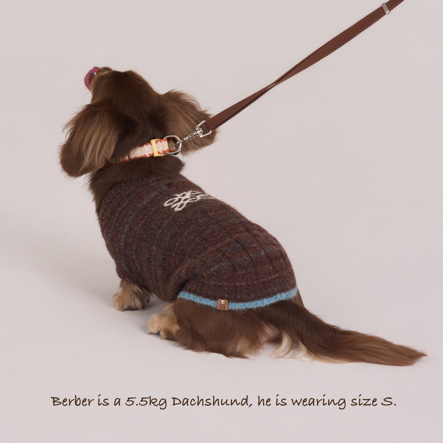 Oxford Knit Vest -- Brown/ Light Blue