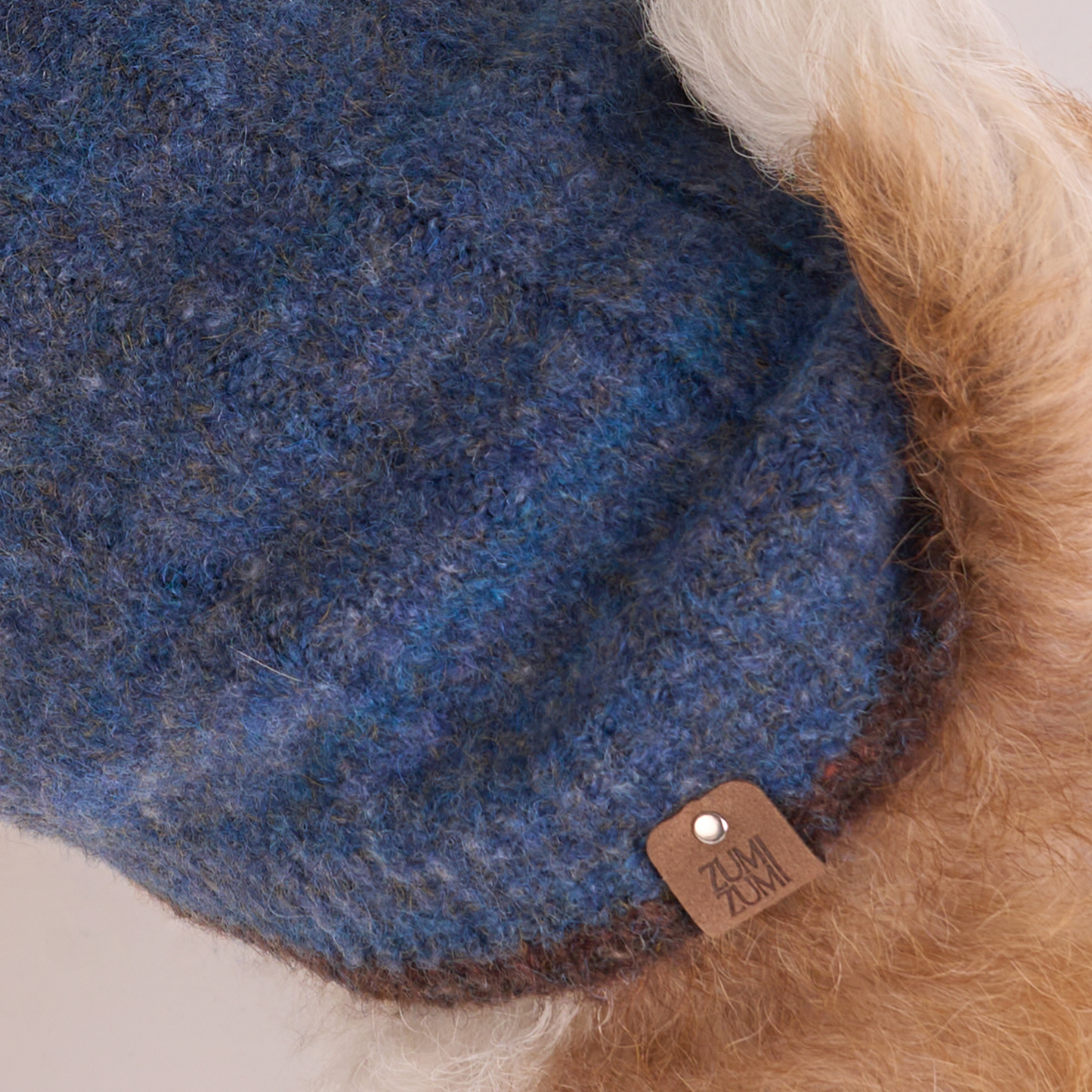 Oxford Knit Vest -- Denim Blue / Brown