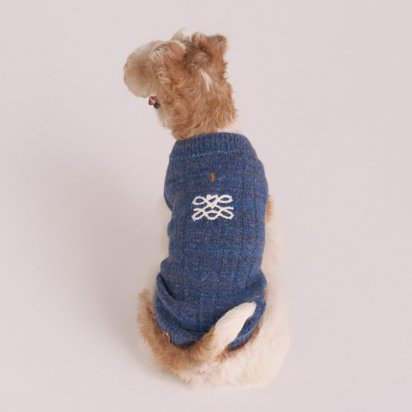 Oxford Knit Vest -- Denim Blue / Brown