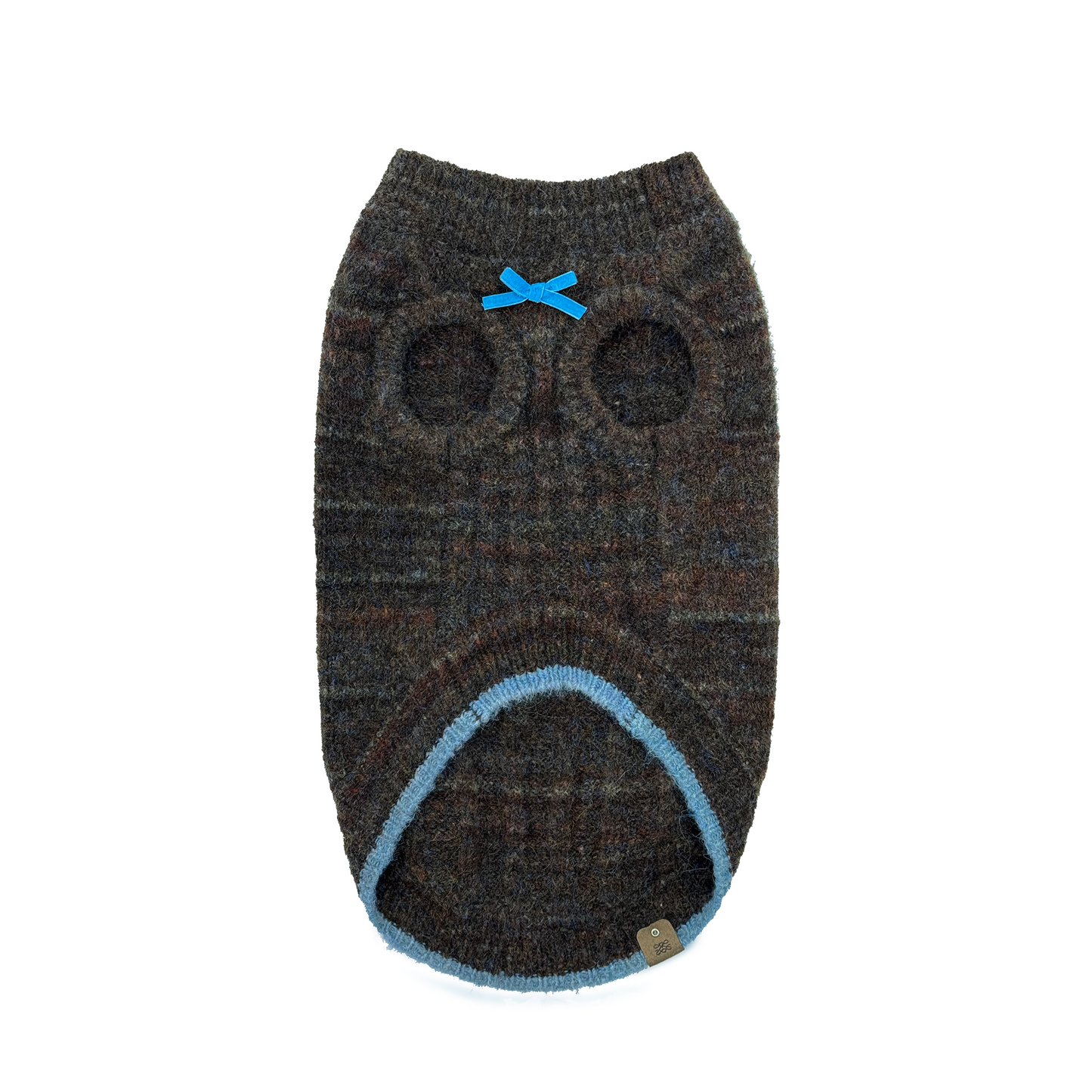 Oxford Knit Vest -- Brown/ Light Blue