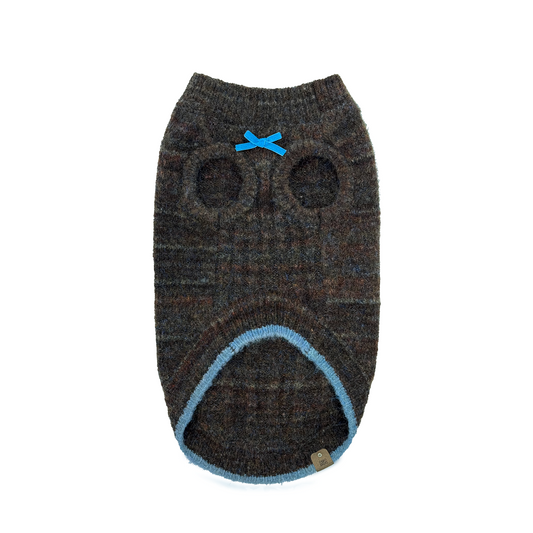 Oxford Knit Vest -- Brown/ Light Blue