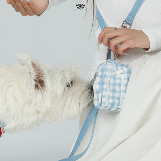 Chelsea Dispensers Walking Pouch -- Blue Gingham