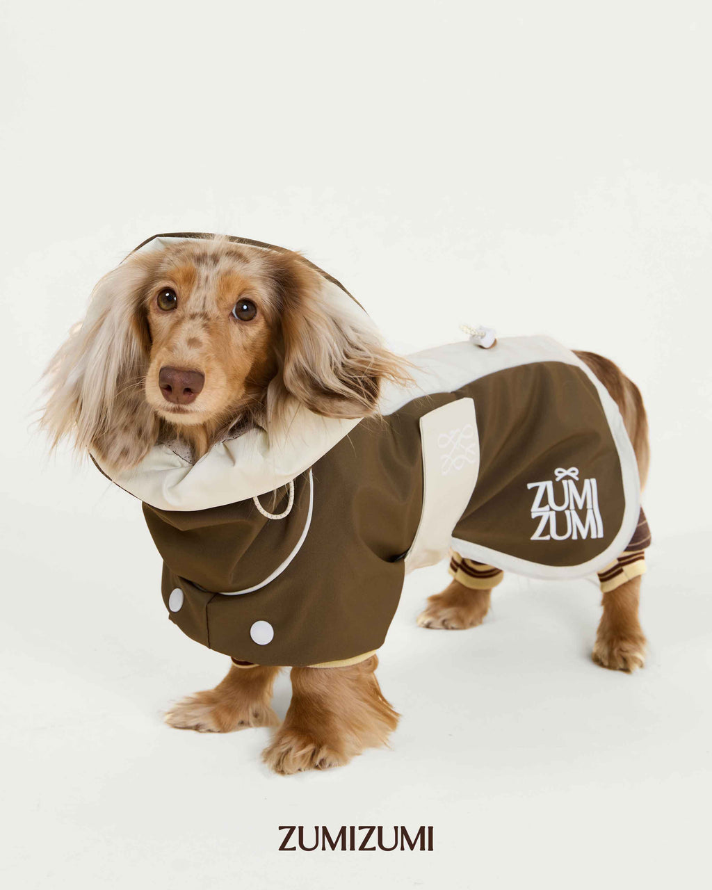 Raincoat -- Brown/White