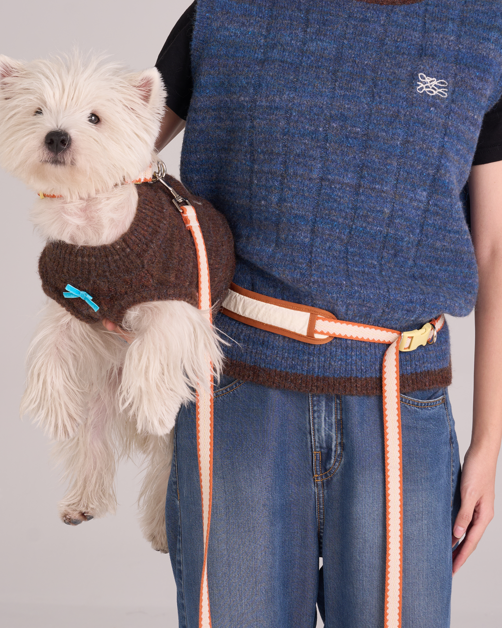 Hands-free Leash -- Beige/Dusty Orange