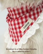 Bandana en dentelle JAM -- Vichy rouge