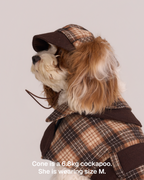 Casquette gavroche à carreaux Sherlock -- Marron/Beige 