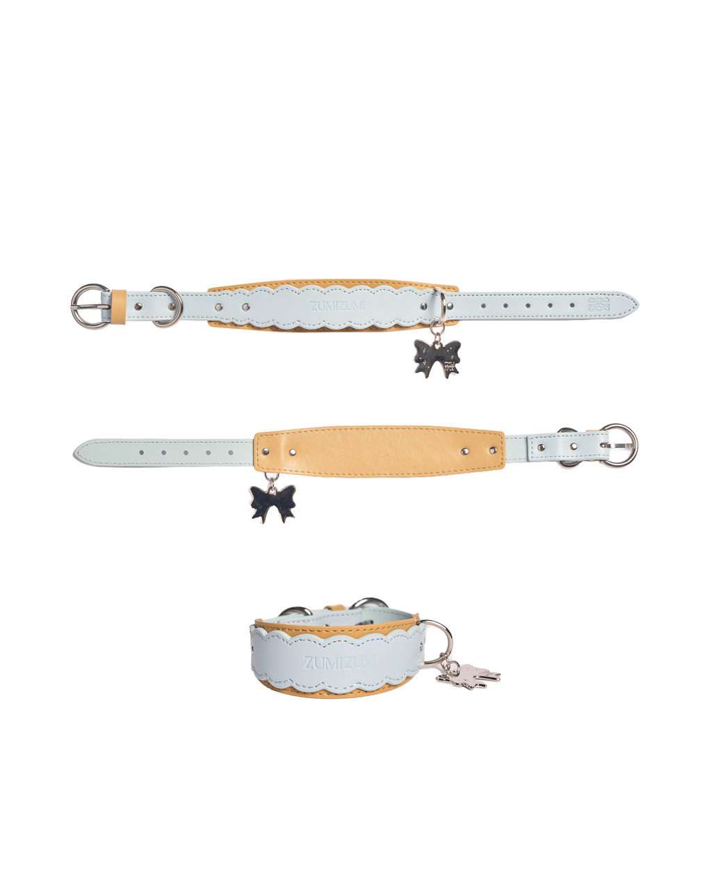 Leather Collar -- Blue/Brown