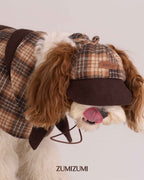 Detective Cap -- Brown/Beige