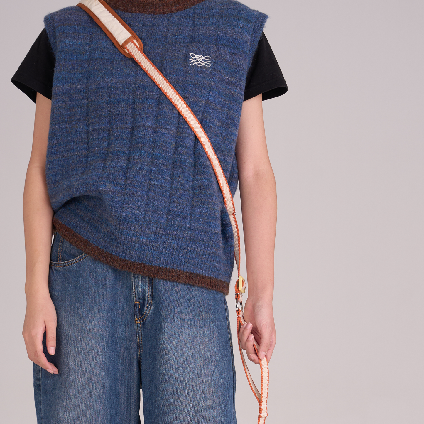 Pumpkin Biscuit Hands-free Leash -- Beige / Dusty Orange / Yellow