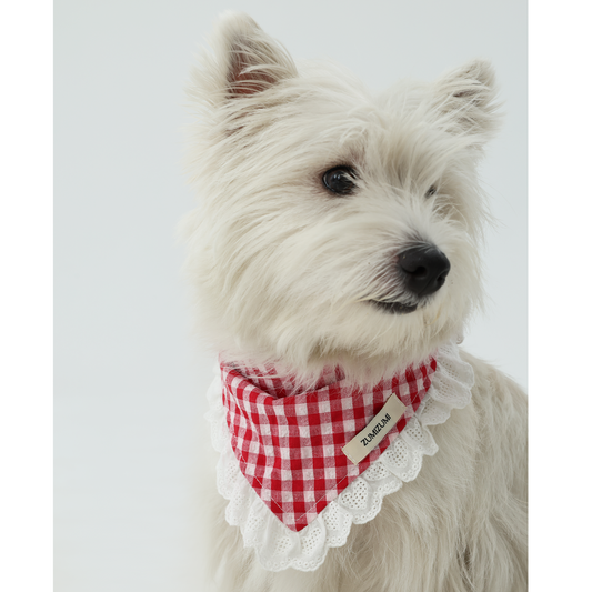 JAM Lace Bandana -- Red Gingham