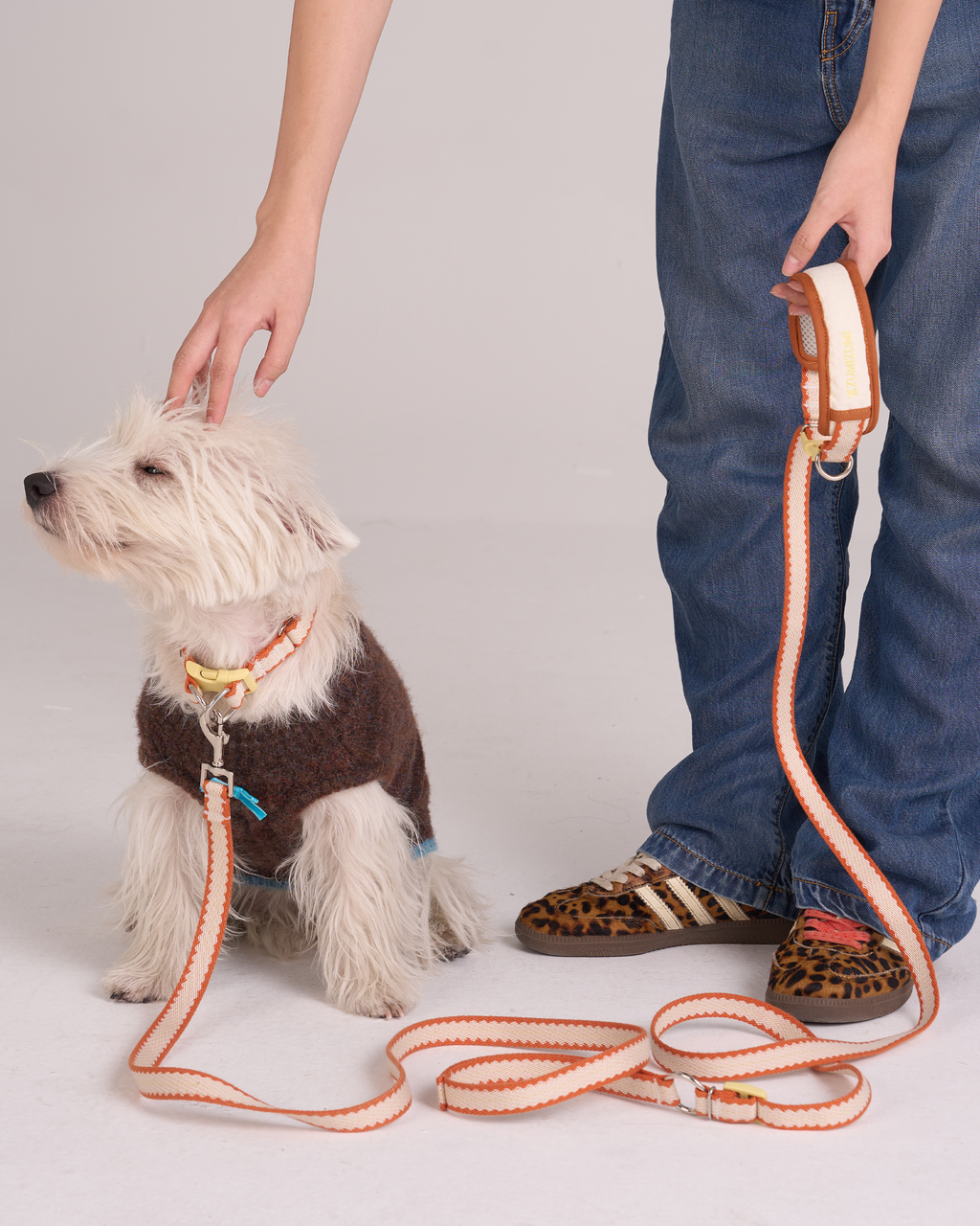 Hands-free Leash -- Beige/Dusty Orange