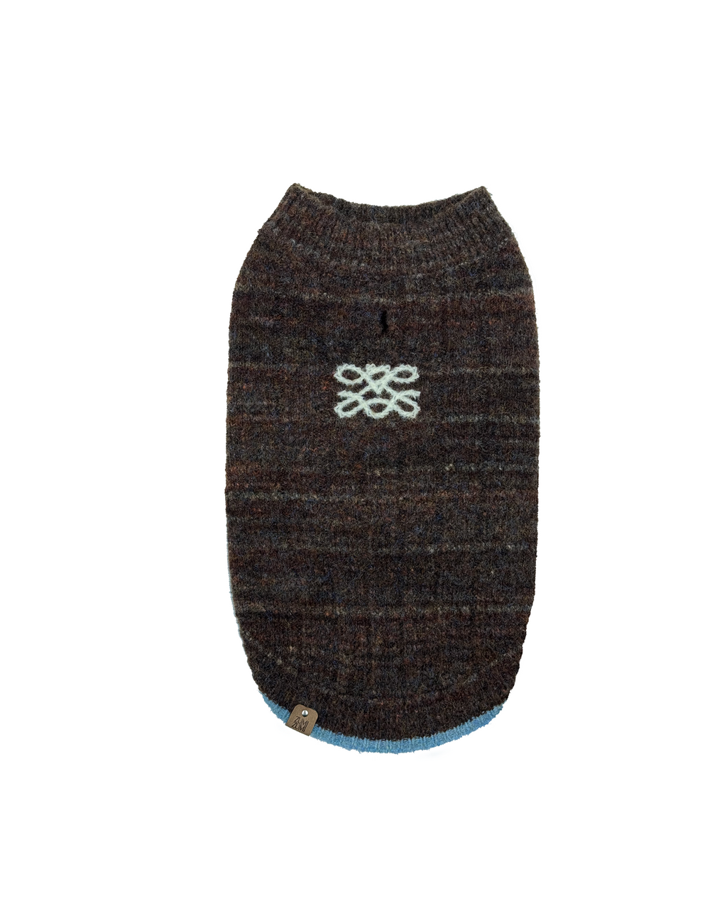 Knit Vest -- Brown/Light Blue