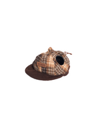 Casquette gavroche à carreaux Sherlock -- Marron/Beige 