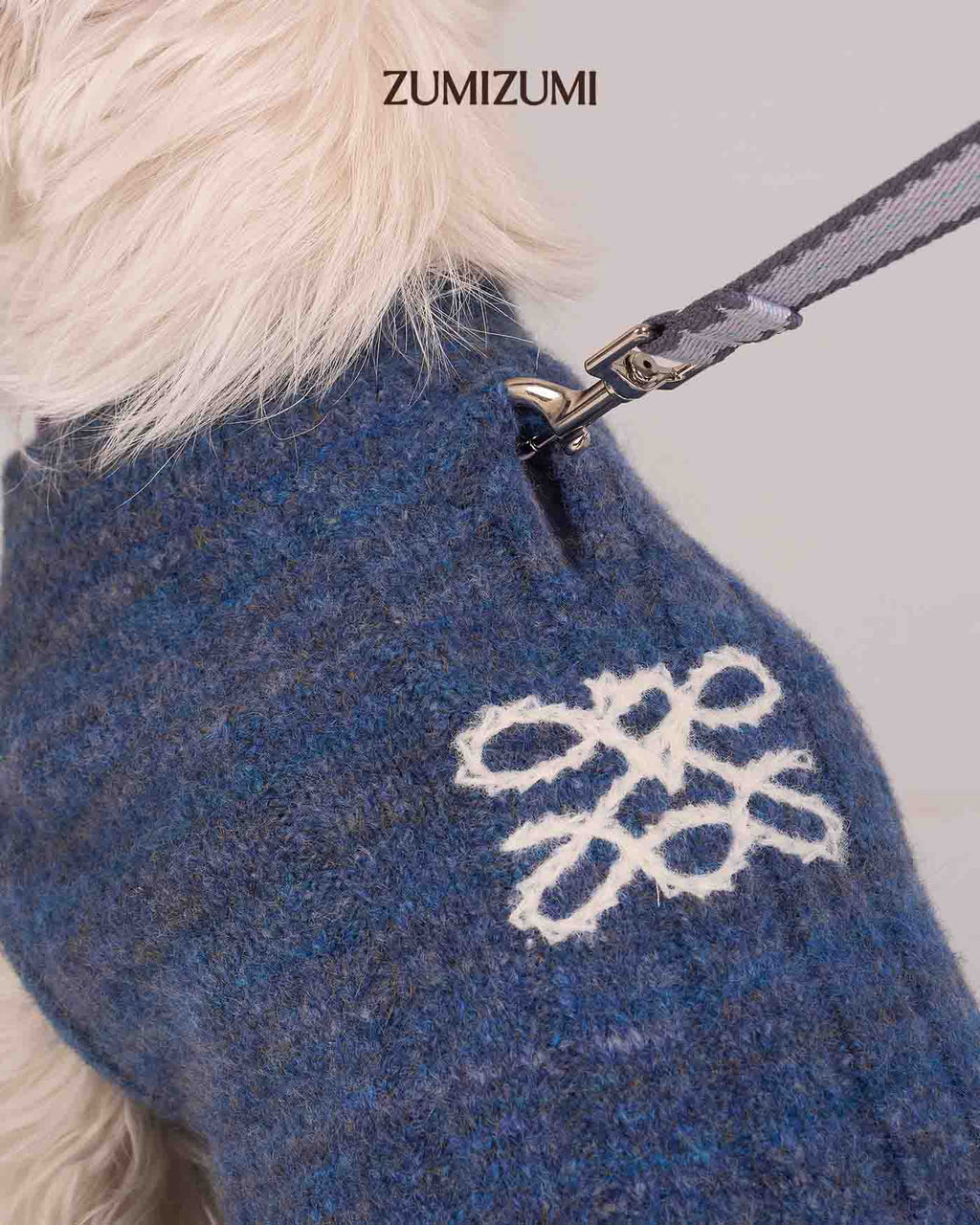 Knit Vest -- Denim Blue/Brown