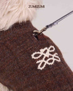 Knit Vest -- Brown/Light Blue