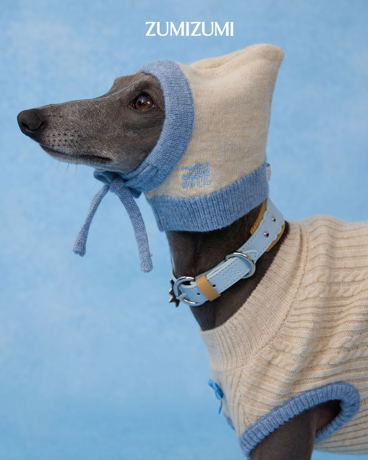 Balaclava -- Oat/Light Blue