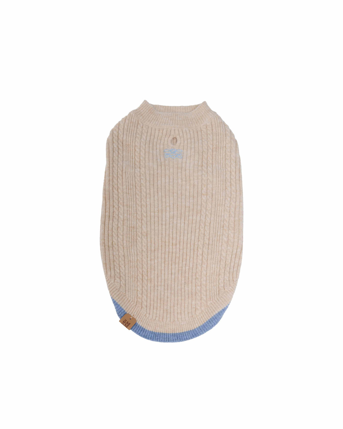 Knit Vest 2.0 -- Oat/Light Blue