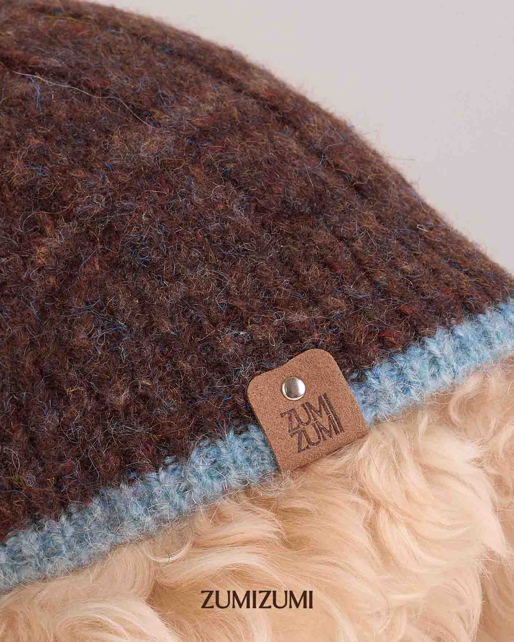 Knit Vest -- Brown/Light Blue