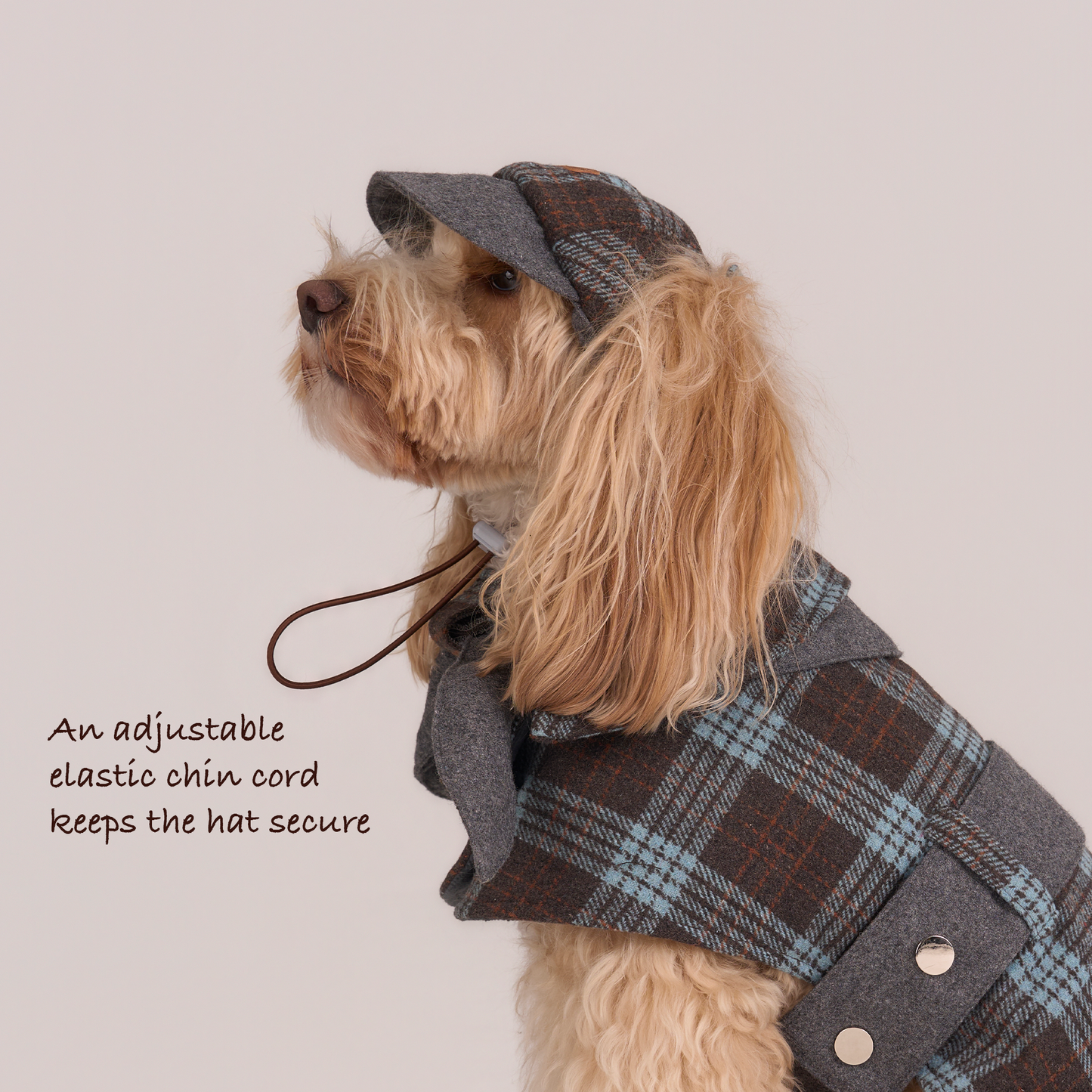 Sherlock Plaid Newsboy Cap --Blue/Grey