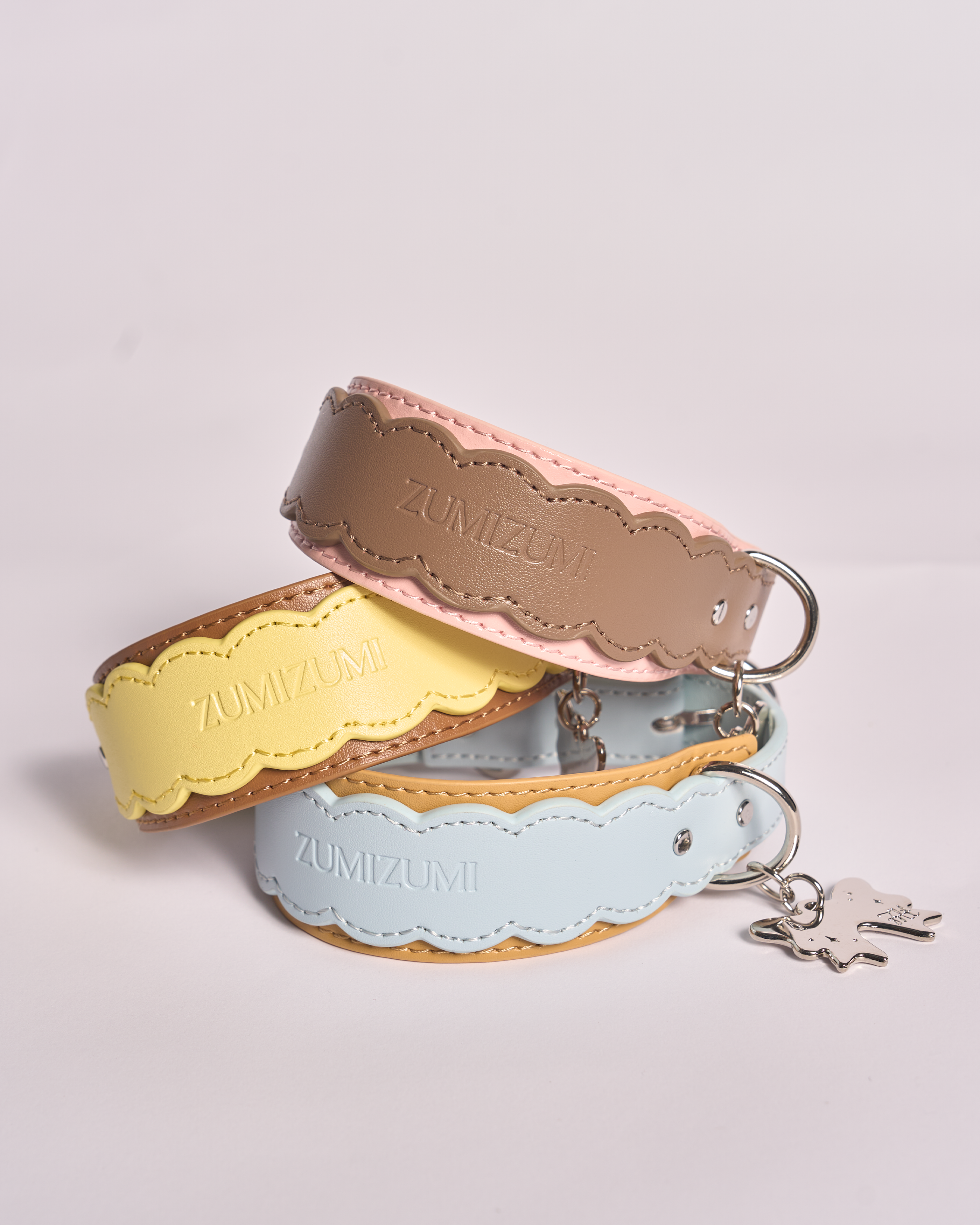 Leather Collar -- Yellow/Brown