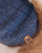 Gilet en maille Oxford -- Bleu denim/marron