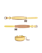 Collier en cuir festonné Mayfair -- Jaune/Marron